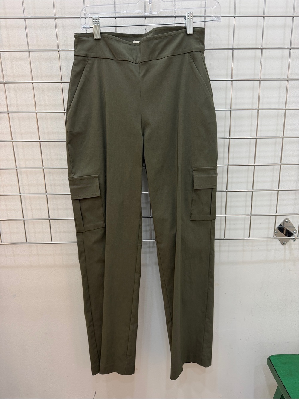 High-Rise Olive Cargo Trousers